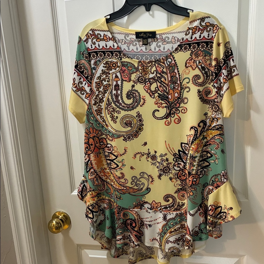 Valerie Bertinelli Multicolor Paisley Blouse